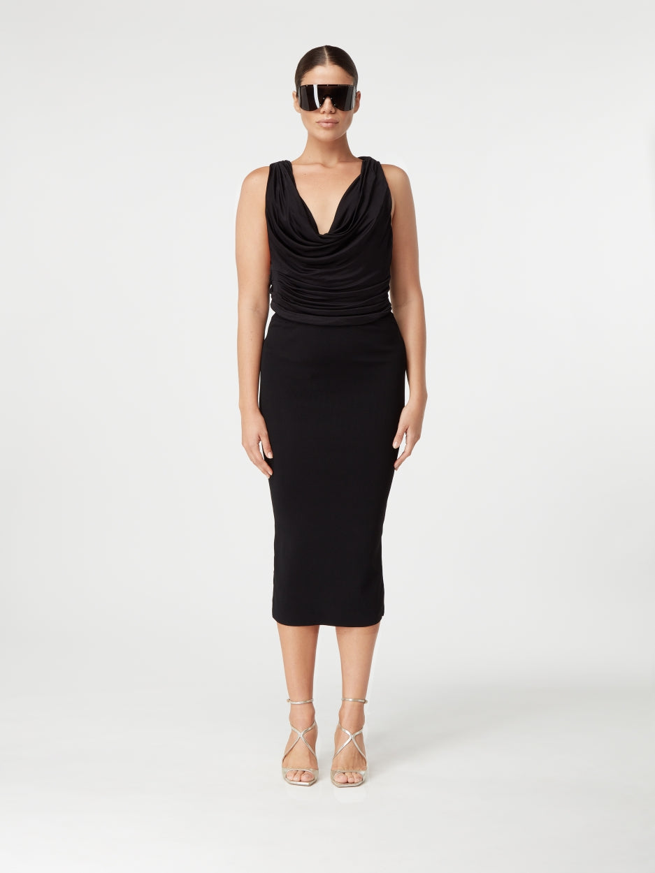 black draped top
