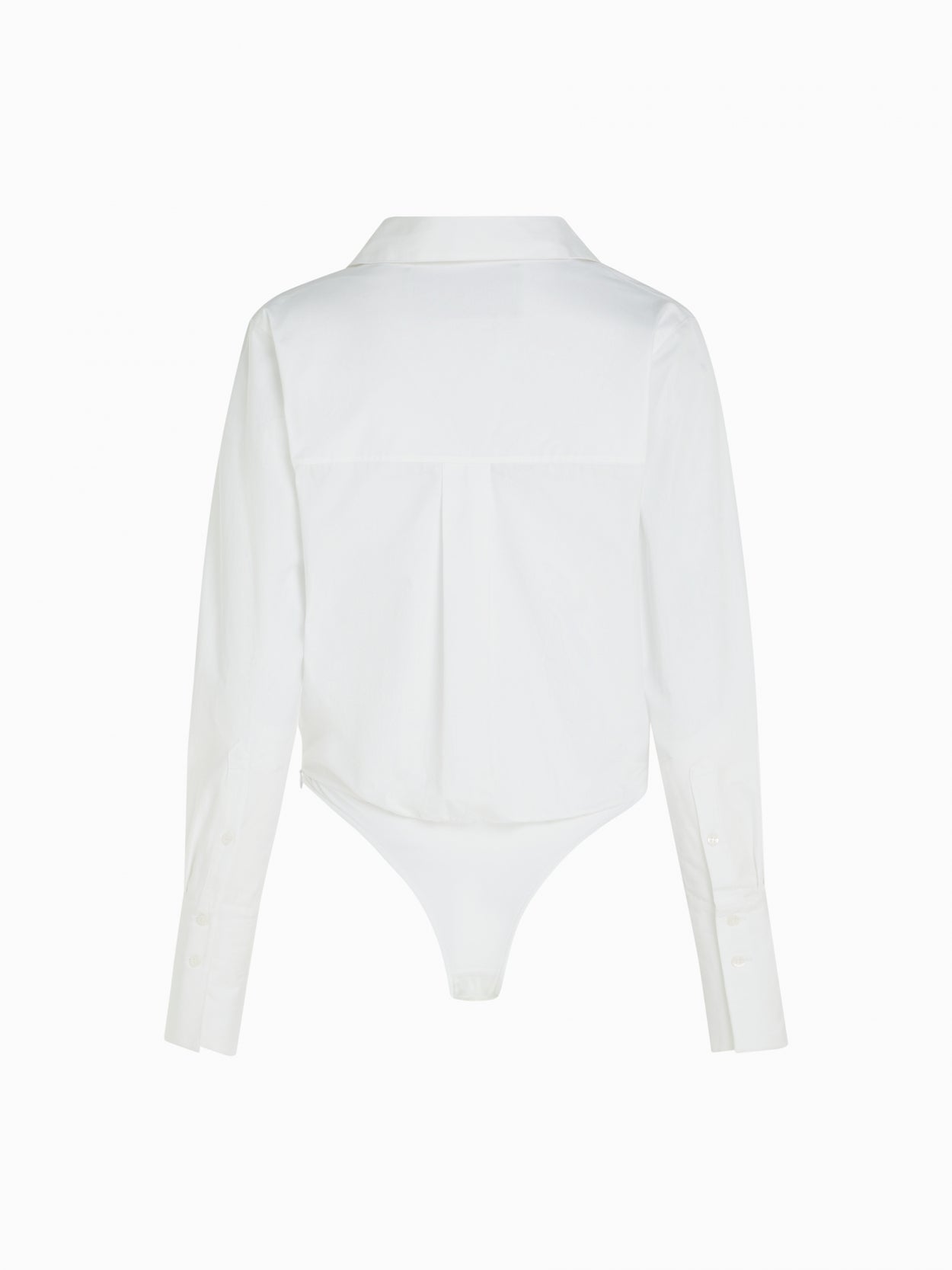 back packshot of a white shirt bodysuit