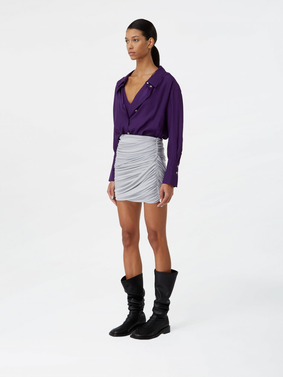 purple layered shirt bodysuit 