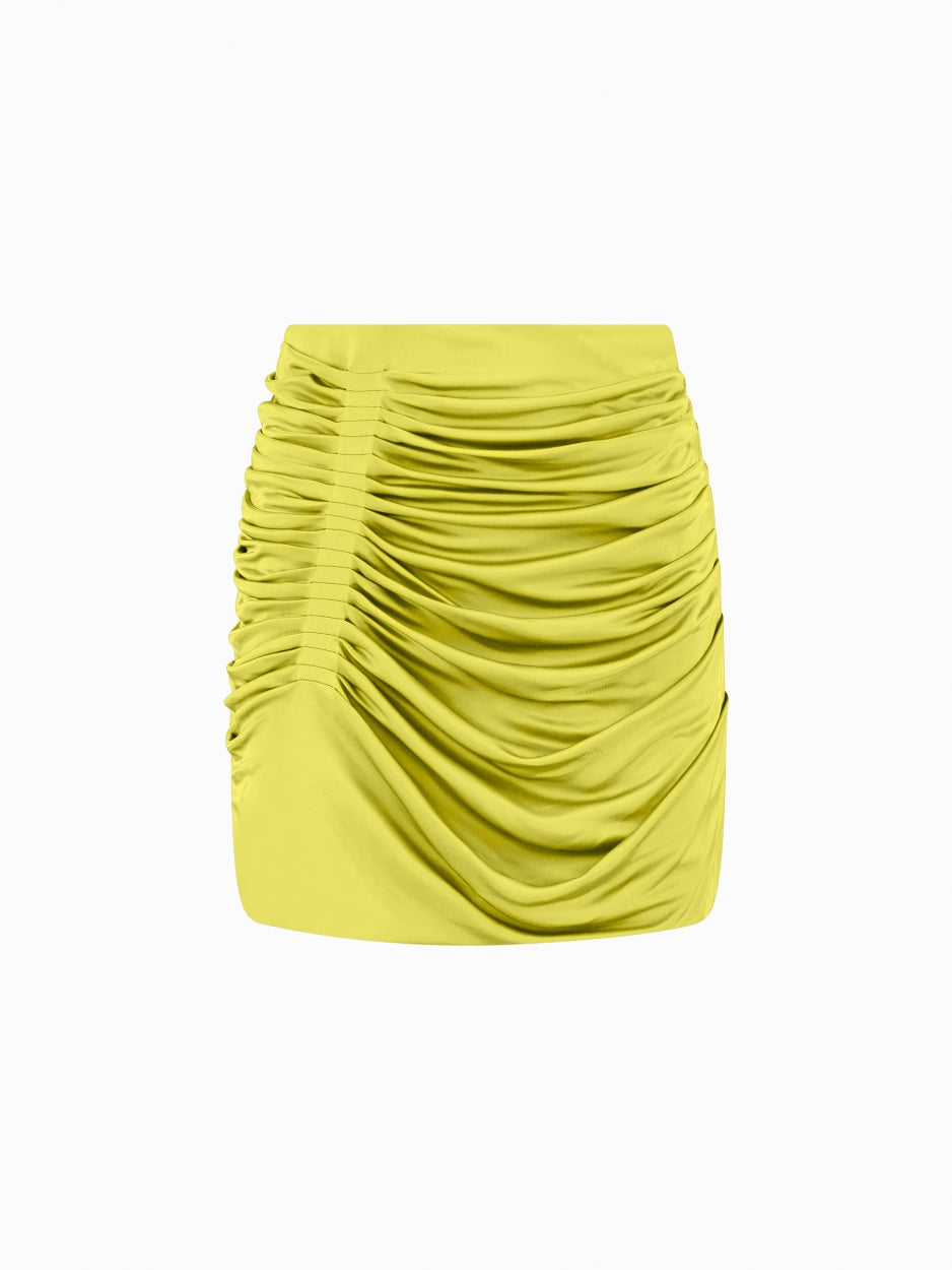 yellow mini skirt